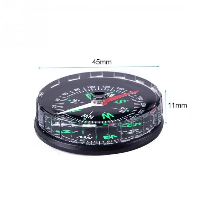 10 PCS DC45 Portable Mini Precise Compass Practical Guider for Camping Hiking North Navigation Survival Button Design Compass, Diameter: 45mm(Black)