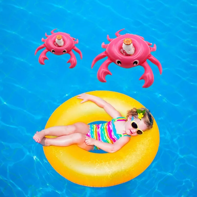 3 PCS Crab Shape Inflatable Floating Drink Coaster, Middle Ring Diameter: 7.5cm