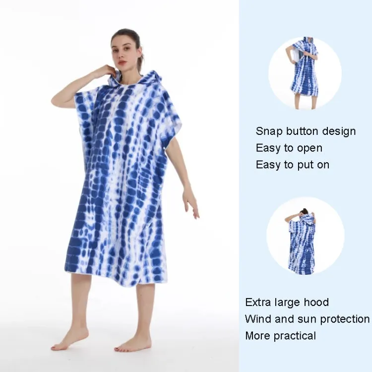 Adult Hooded Bath Towel Fine Fiber Beach Quick Dry Bathrobe, Size: 110x75cm(Twilight Tortoise Leaf)