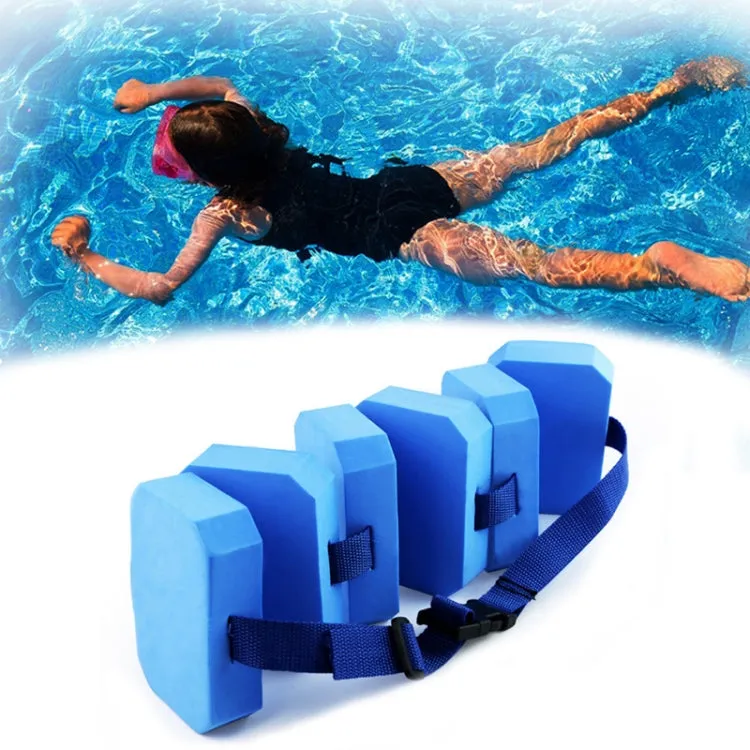 EVA Training Pool Foam Belt Adjustable Back Floating Foam Swimming Floating Waistband(Blue)