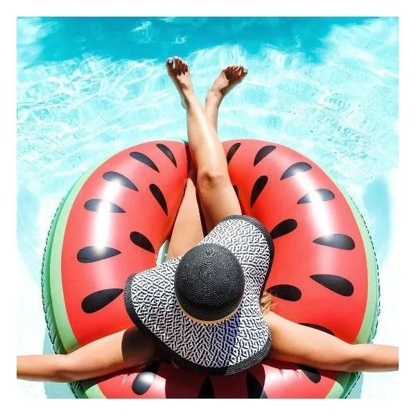 Inflatable Watermelon Shaped Swimming Ring, Inflated Size: 114 x 114cm