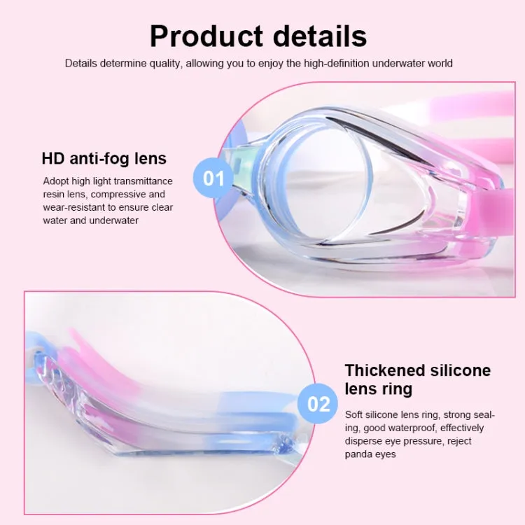 JIEHU JH8102 4 in1 Women HD Transparent Anti-fog Waterproof Swimming Glasses Swimming Cap Set(Pink)