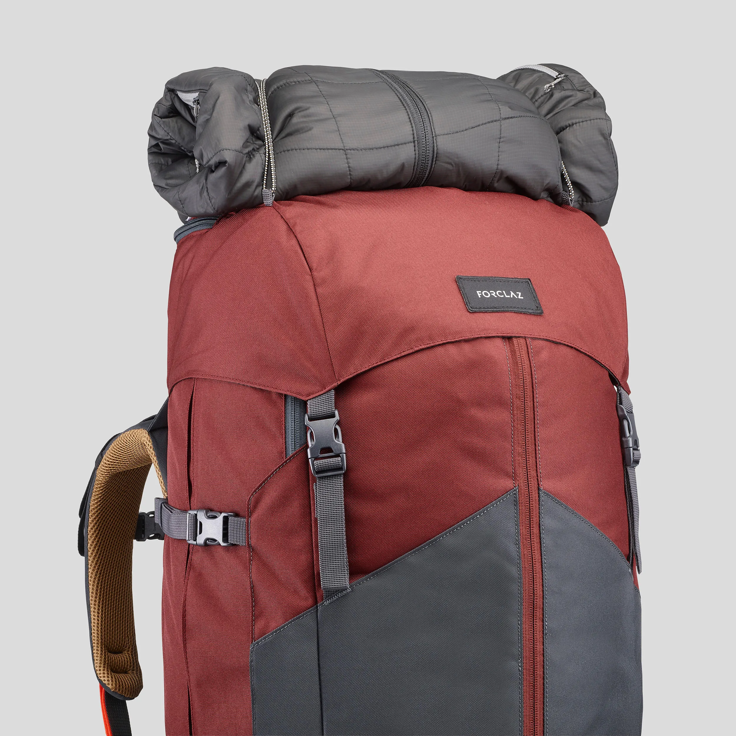 Men's tourist backpack 70 l Forclaz EasyFit MT100, red/gray