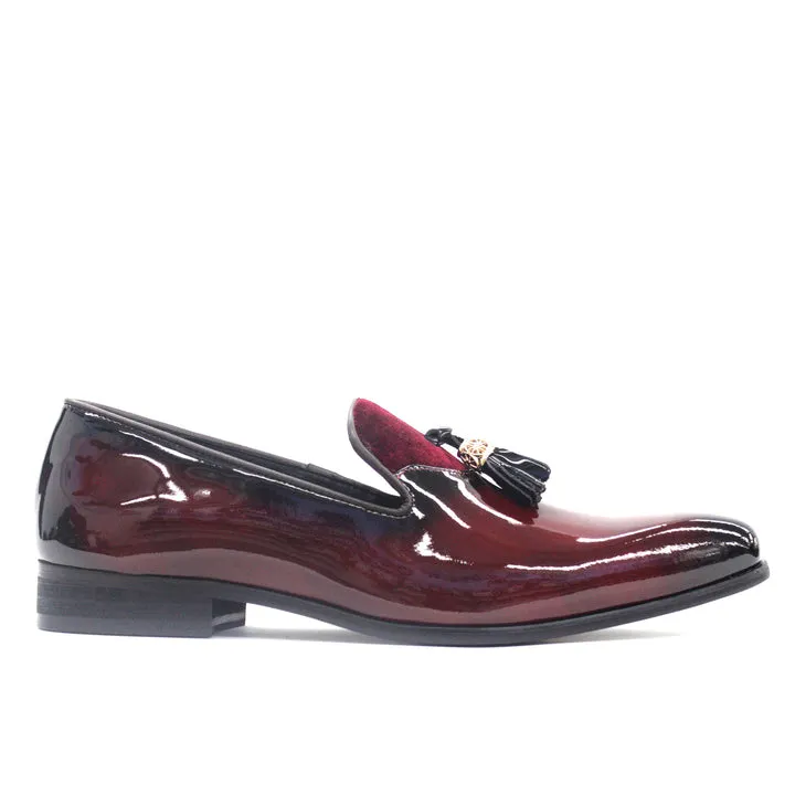 Moretti Plain Toe Slip On Shoes , M31989-BURGUNDY