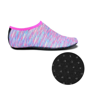 Non-slip Plastic Grain Texture Thick Cloth Sole Printing Diving Shoes and Socks, One Pair, Size:M (Purple Lines)