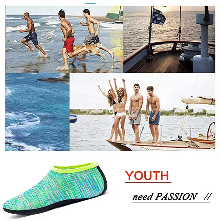 Non-slip Plastic Grain Texture Thick Cloth Sole Printing Diving Shoes and Socks, One Pair, Size:XL (Rose Red Figured)