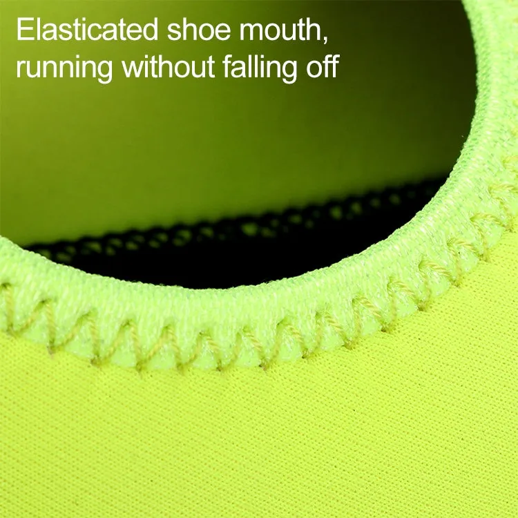 Non-slip Plastic Grain Texture Thick Cloth Sole Solid Color Diving Shoes and Socks, One Pair, Size:XL (Fluorescent Green)