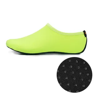 Non-slip Plastic Grain Texture Thick Cloth Sole Solid Color Diving Shoes and Socks, One Pair, Size:XL (Fluorescent Green)