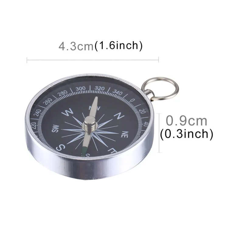 Outdoor Sports Camping Hiking Pointer Guider Aluminum Alloy Compass Hiker Navigation with Keychain, Random Color Delivery