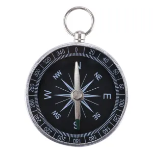 Outdoor Sports Camping Hiking Pointer Guider Aluminum Alloy Compass Hiker Navigation with Keychain, Random Color Delivery