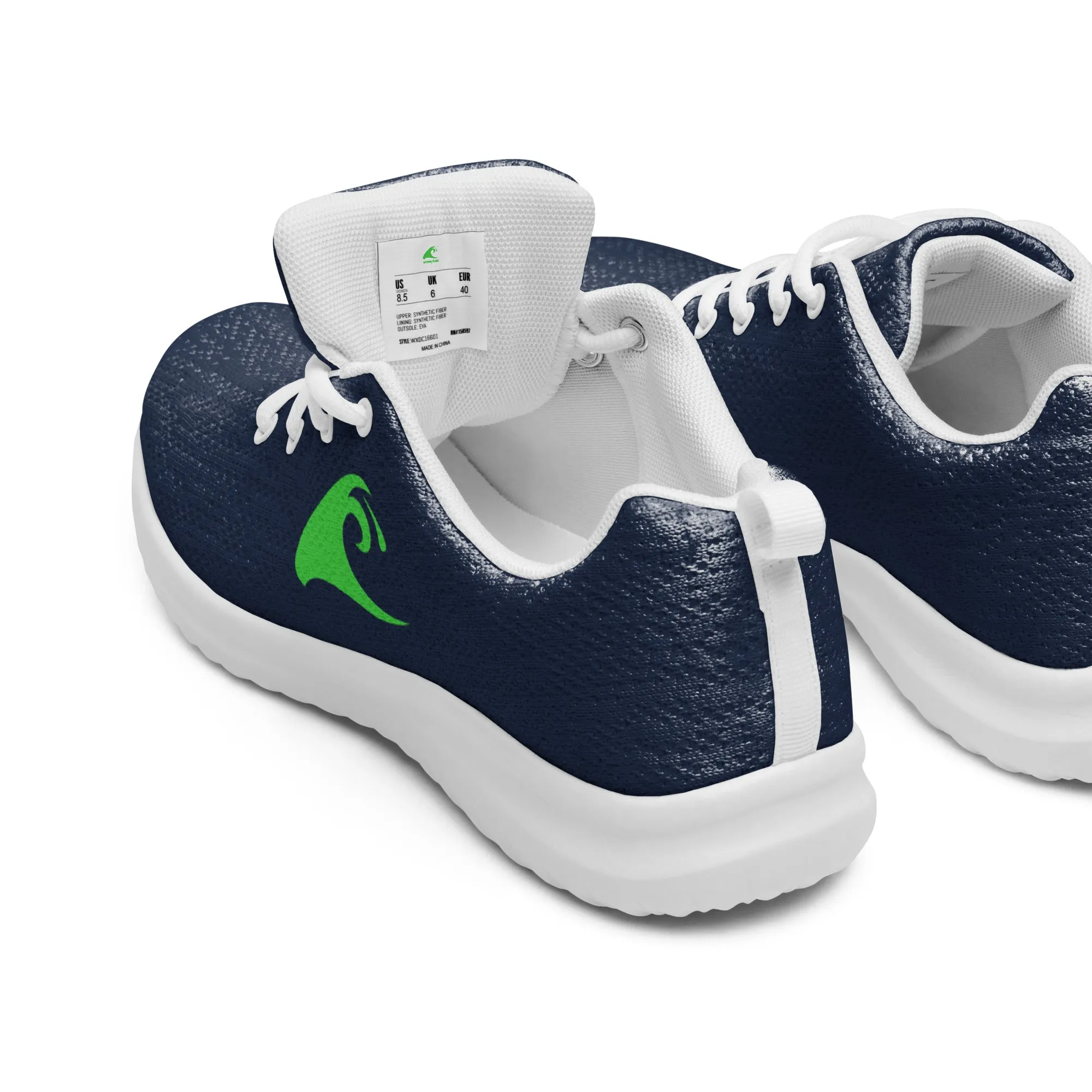 Women’s Navy Blue Athleisure Shoes with Lime Green Extremely Stoked Epic Wave Logo