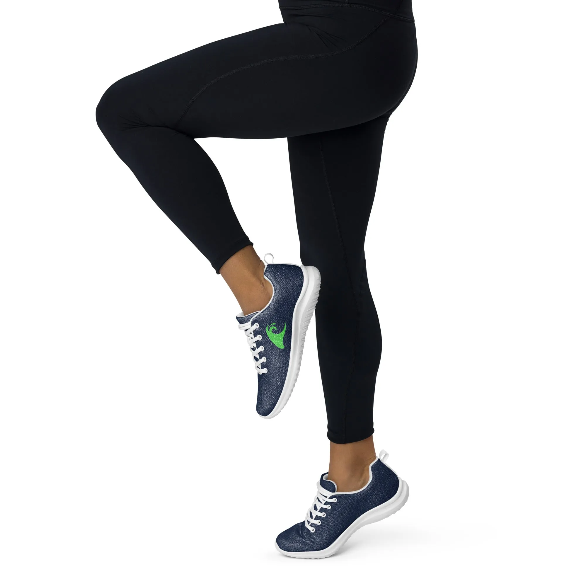 Women’s Navy Blue Athleisure Shoes with Lime Green Extremely Stoked Epic Wave Logo